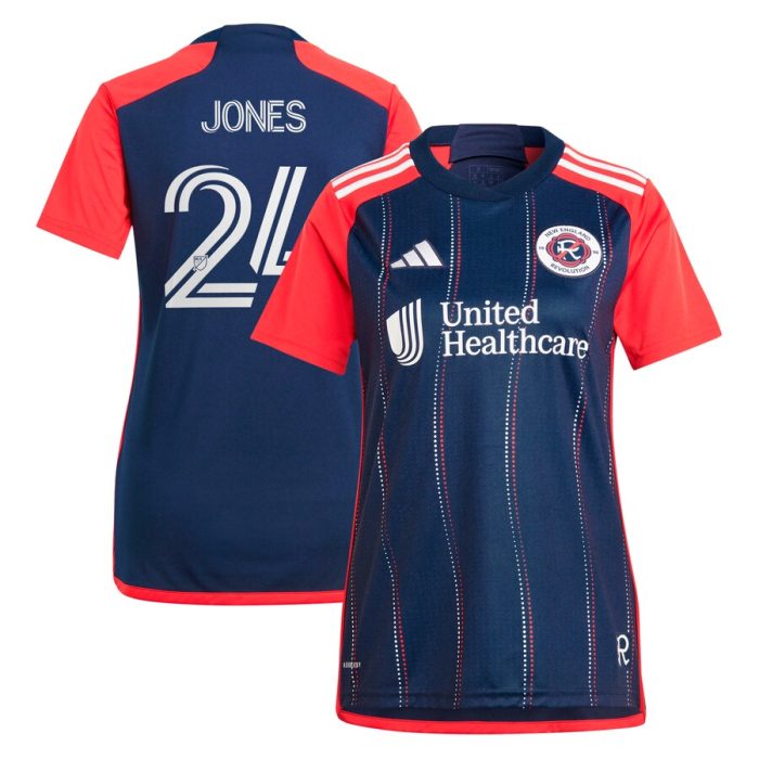 DeJuan Jones New England Revolution Women's 2024 Boston Tea Party Replica Player Jersey Navy