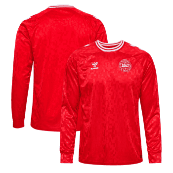 Denmark National Team 2024 Home Long Sleeve Men Jersey - Red