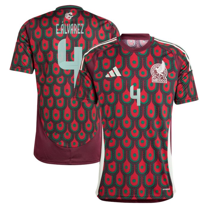 Edson Alvarez 4 Mexico National Team 2024 Home Men Jersey - Burgundy