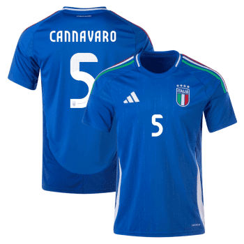 Fabio Cannavaro 5 Italy National Team 2024 Home Legend Player Men Jersey - Blue