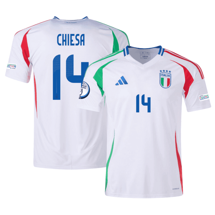 Federico Chiesa 14 Italy National Team 2024 Away Men Jersey - White