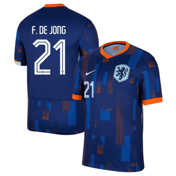 Frenkie de Jong 21 Netherlands National Team 2024 Away Men Jersey - Blue