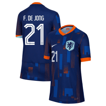 Frenkie de Jong 21 Netherlands National Team 2024 Away Youth Jersey - Blue