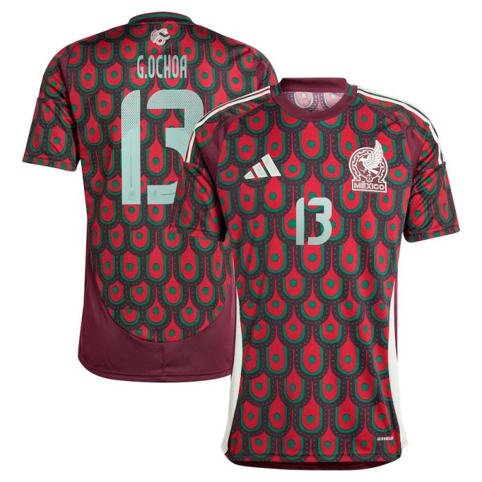 Guillermo Ochoa 13 Mexico National Team 2024 Home Men Jersey - Burgundy