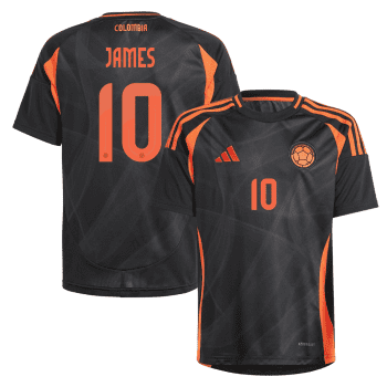 James Rodriguez 10 Colombia National Team 2024 Away Youth Jersey - Black