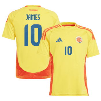 James Rodriguez 10 Colombia National Team 2024 Home Youth Jersey - Yellow
