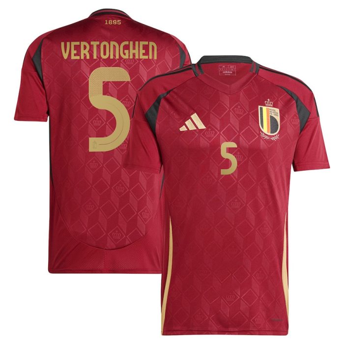 Jan Vertonghen 5 Belgium National Team 2024 Home Men Jersey - Burgundy