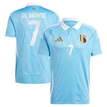 Kevin De Bruyne 7 Belgium National Team 2024 Away Men Jersey - Blue