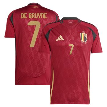 Kevin De Bruyne 7 Belgium National Team 2024 Home Men Jersey - Burgundy