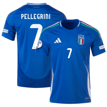 Lorenzo Pellegrini 7 Italy National Team 2024 Home Men Jersey - Blue