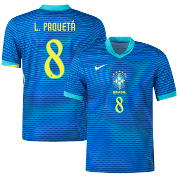 Lucas PaquetA¡ 8 Brazil National Team 2024 Away Stadium Men Jersey - Blue