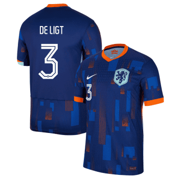 Matthijs de Ligt 3 Netherlands National Team 2024 Away Men Jersey - Blue