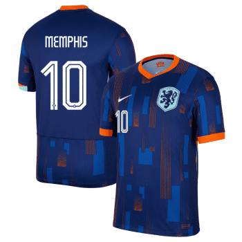 Memphis Depay 10 Netherlands National Team 2024 Away Men Jersey - Blue
