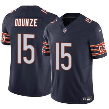 Men's Chicago Bears #15 Rome Odunze Navy 2024 Draft F.U.S.E. Vapor Football Stitched Jersey