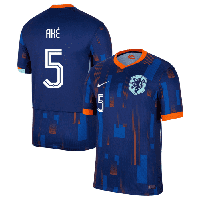 Nathan Ake 5 Netherlands National Team 2024 Away Men Jersey - Blue