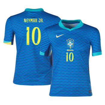 Neymar Jr. 10 Brazil National Team 2024 Away Stadium Youth Jersey - Blue