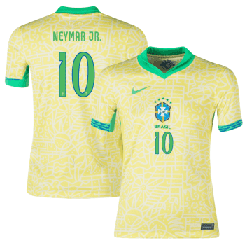 Neymar Jr. 10 Brazil National Team 2024 Home Stadium Youth Jersey - Yellow