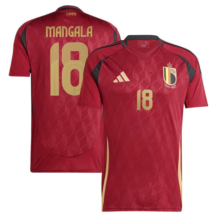 Orel Mangala 18 Belgium National Team 2024 Home Men Jersey - Burgundy