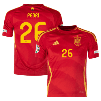Pedri 26 Spain National Team 2024 Home Youth Jersey - Scarlet