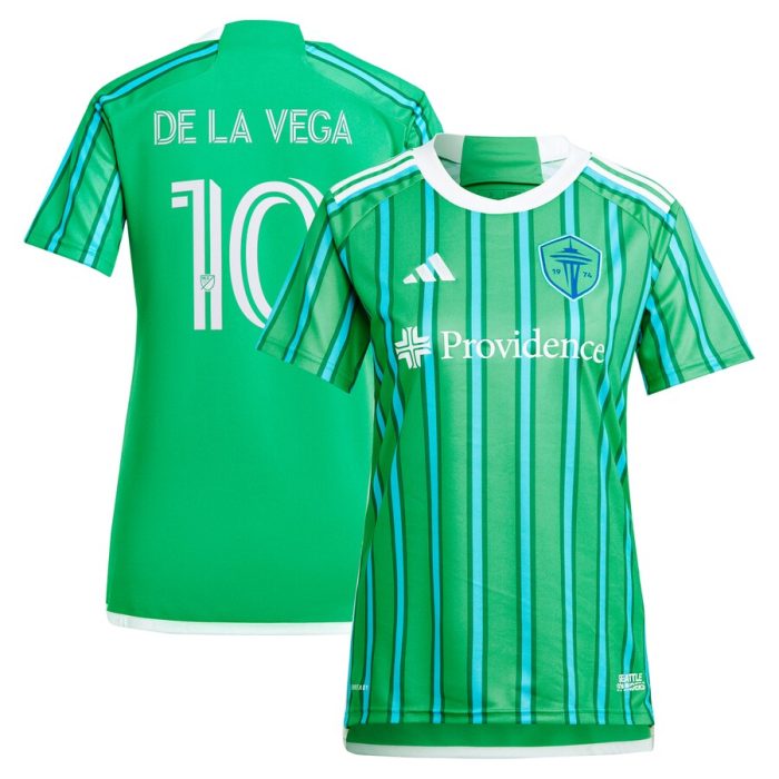 Pedro de la Vega Seattle Sounders FC Women's 2024 The Anniversary Kit Replica Player Jersey Green