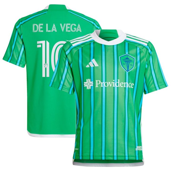 Pedro de la Vega Seattle Sounders FC Youth 2024 The Anniversary Kit Replica Player Jersey Green