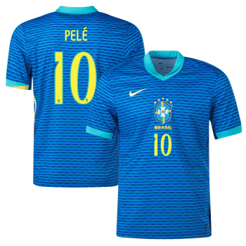 Pele 10 Brazil National Team 2024 Away Stadium Men Jersey - Blue