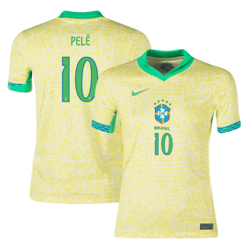 Pele 10 Brazil National Team 2024 Home Stadium Youth Jersey - Yellow