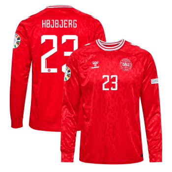 Pierre-Emile Hojbjerg23 Denmark National Team 2024 Home Long Sleeve Men Jersey - Red