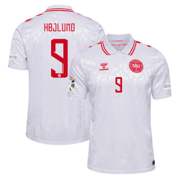 Rasmus Hojlund 9 Denmark National Team 2024 Away Stadium Men Jersey - White