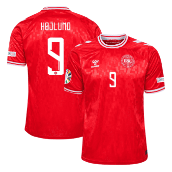 Rasmus Hojlund 9 Denmark National Team 2024 Home Stadium Men Jersey - Red
