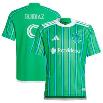 Raul Ruidiaz Seattle Sounders FC Youth 2024 The Anniversary Kit Replica Player Jersey Green