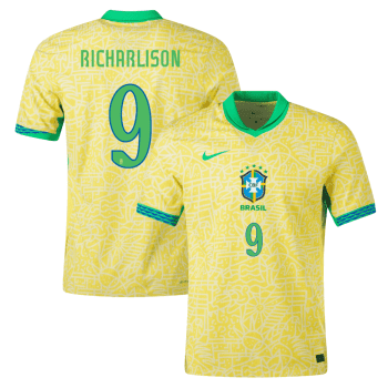 Richarlison 9 Brazil National Team 2024 Home Stadium Men Jersey - Yellow
