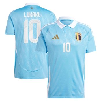 Romelu Lukaku 10 Belgium National Team 2024 Away Men Jersey - Blue
