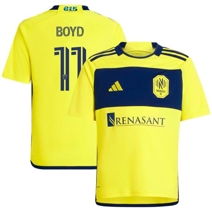 Tyler Boyd Nashville SC Youth 2024 The 615 Kit Replica Player Jersey - Yellow