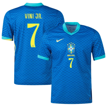Vinicius Junior 7 Brazil National Team 2024 Away Stadium Men Jersey - Blue
