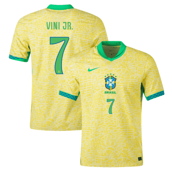 Vinicius Junior 7 Brazil National Team 2024 Home Stadium Men Jersey - Yellow