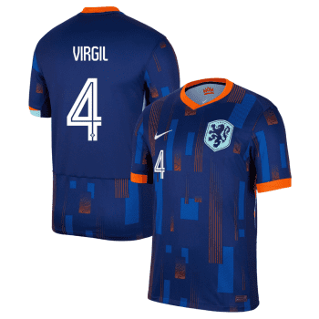 Virgil van Dijk 4 Netherlands National Team 2024 Away Men Jersey - Blue