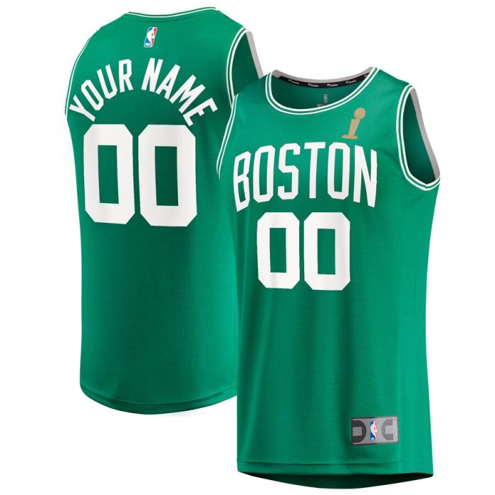 Boston Celtics 2024 NBA Finals Champions Custom Fast Break Jersey - Kelly Green - Icon Edition