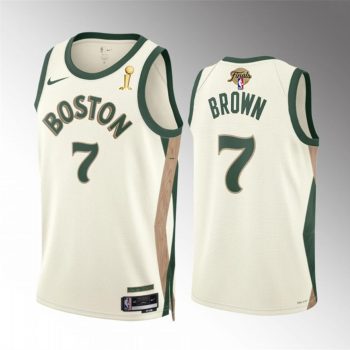 Boston Celtics #7 Jaylen Brown 2024 Finals Champions City Edition Stitched Basketball Jersey