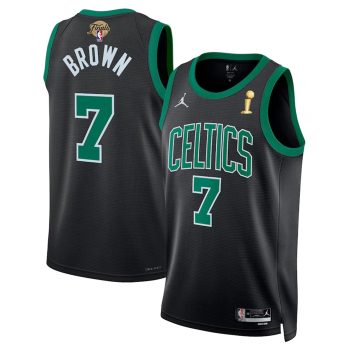 Boston Celtics #7 Jaylen Brown Black 2024 Finals Champions Statement Edition Stitched Basketball Jersey