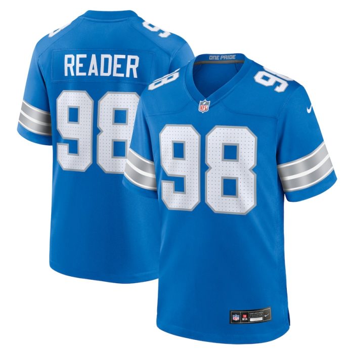 D.J. Reader Detroit Lions Team Game Jersey - Blue