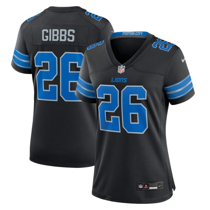 Jahmyr Gibbs Detroit Lions Women's 2nd Alternate Game Jersey - Black