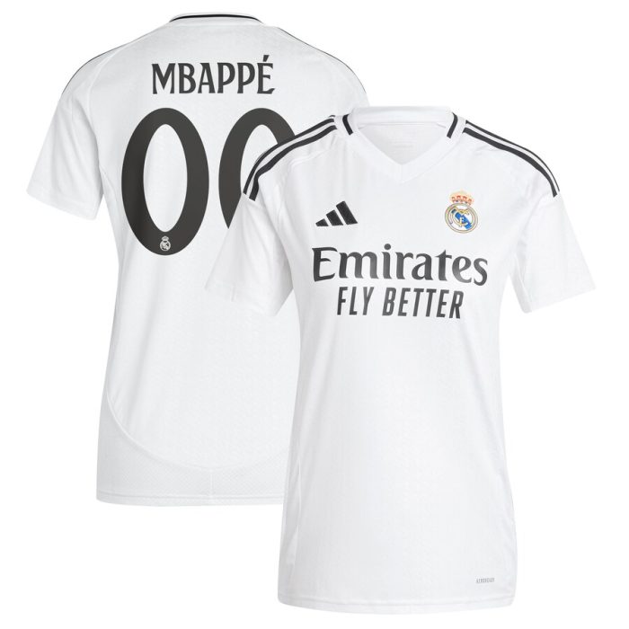 Kylian Mbappe Real Madrid Women's 2024/25 Home Replica Player Jersey - White