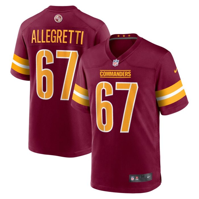 Nick Allegretti Washington Commanders  Game Jersey - Burgundy