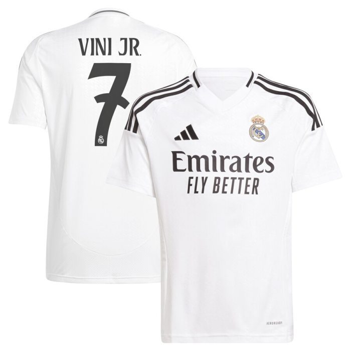 Vini Jr. Real Madrid Youth 2024/25 Home Replica Player Jersey - White