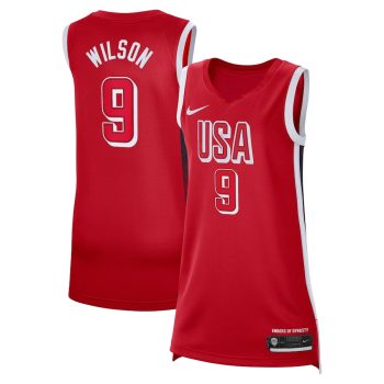 A'ja Wilson Women's USA Basketball Unisex 2024 Swingman Player Jersey - Red