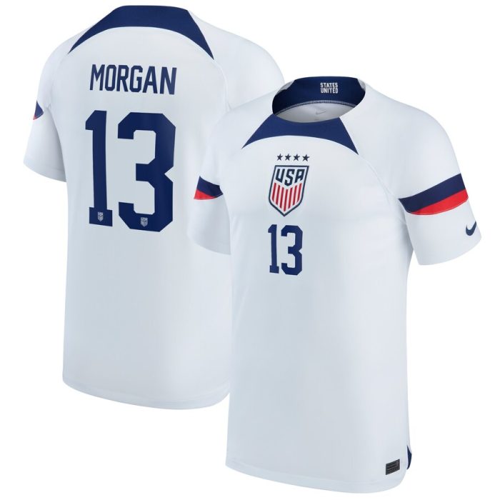 Alex Morgan USWNT Youth 2022/23 Home Breathe Stadium Replica Player Jersey - White