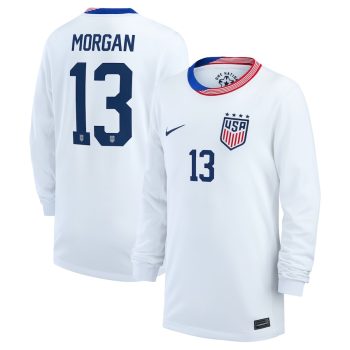 Alex Morgan USWNT Youth 2024 Home Stadium Replica Player Long Sleeve Jersey-White