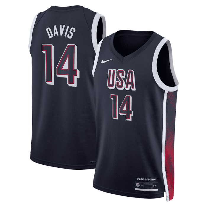 Anthony Davis Men's USA Basketball Unisex 2024 Swingman Player Jersey - Navy