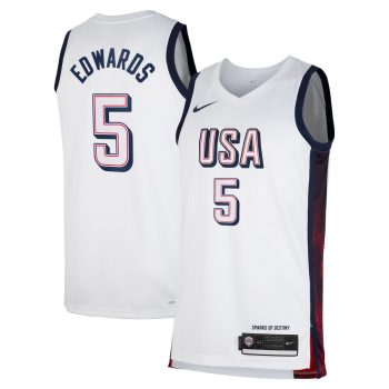 Anthony Edwards Men's USA Basketball Unisex 2024 Swingman Player Jersey - White